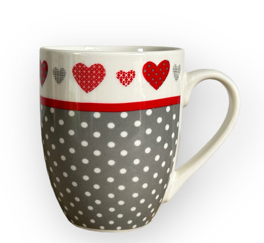 Grey Heart Ceramic Mug